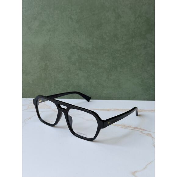 NEW Bottega Veneta BV1336OA Black Aviator Eyeglasses Frames
